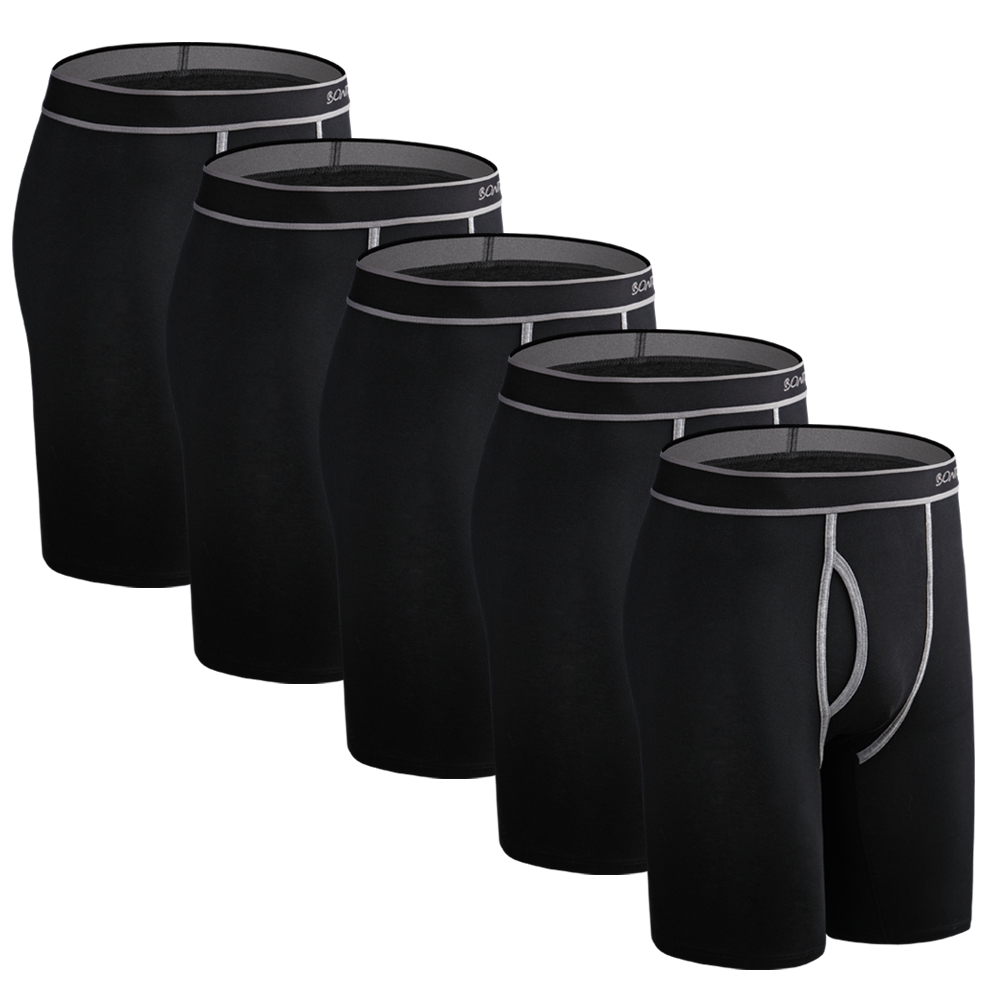 Boxer Brief Pack Cotton - 5pcs Long Boxer Mens Boxer Shorts