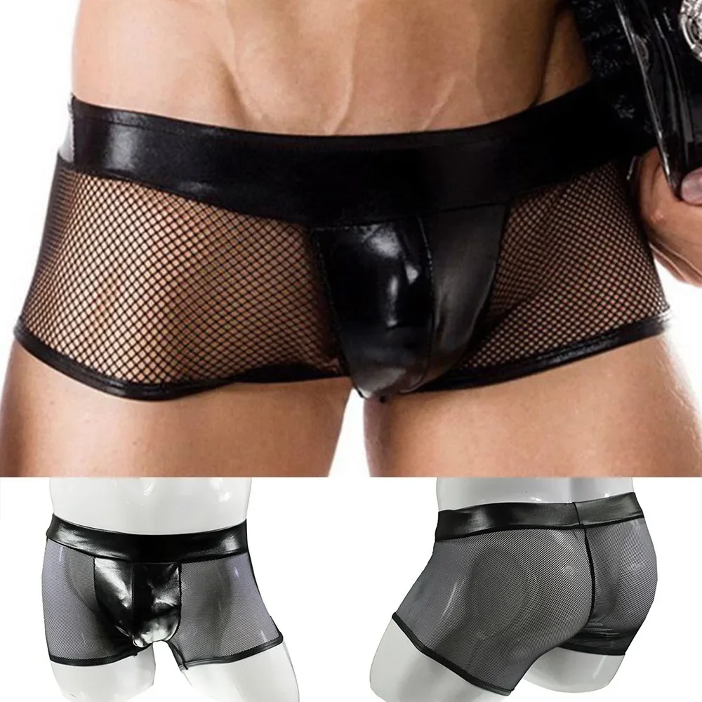 Men Sexy Underwear Faux Leathe - Bamboo Fiber Trunk recensie en prijs
