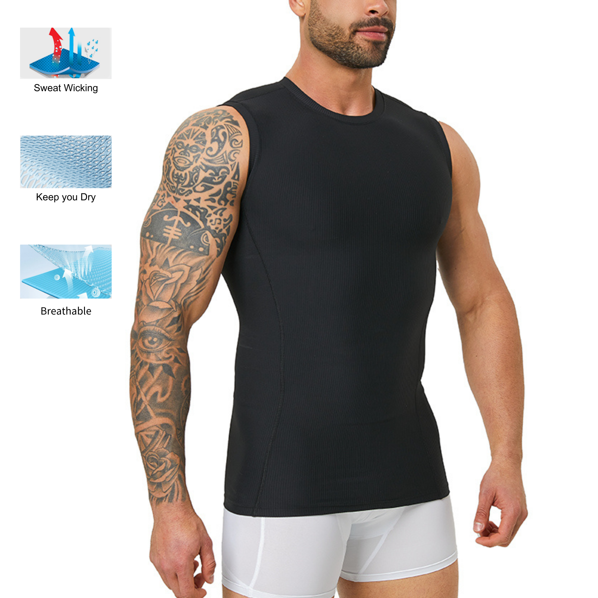 Men's Slim Fit Body Shaping Ve - Tank Top Ribbed recensie en prijs