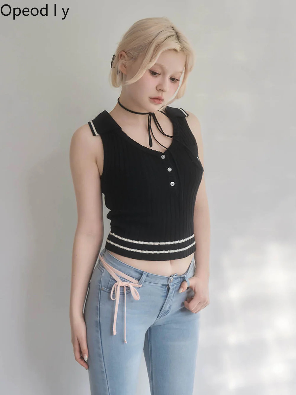 Japanese Sweet Lapel Twist V-n - Suspender Tank Top recensie en prijs