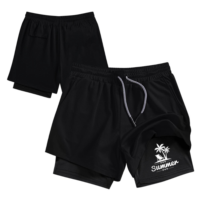 Summer Men's Double Layer Runn - Compression Shorts Athletes recensie en prijs