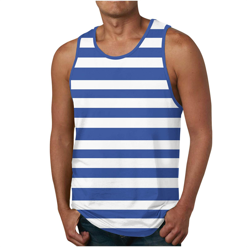 Men's Stripe Tank Tops Summer  - Undershirt Crew Neck recensie en prijs