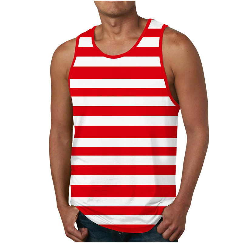 Men's Stripe Tank Tops Summer  - Undershirt Crew Neck recensie en prijs