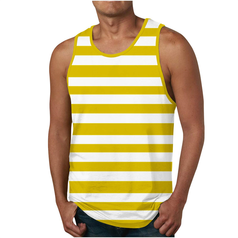Men's Stripe Tank Tops Summer  - Undershirt Crew Neck recensie en prijs