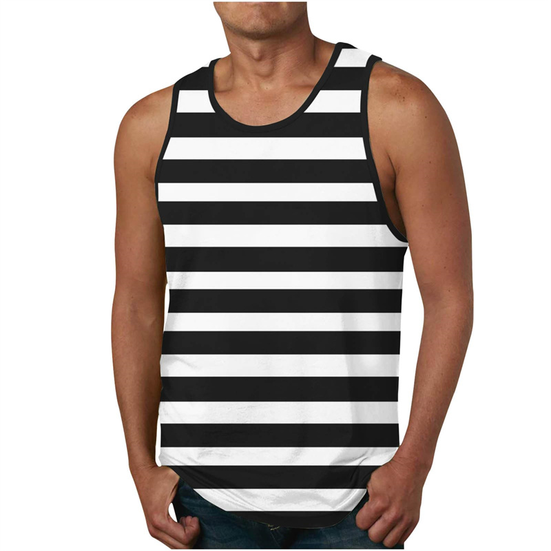 Men's Stripe Tank Tops Summer  - Undershirt Crew Neck recensie en prijs