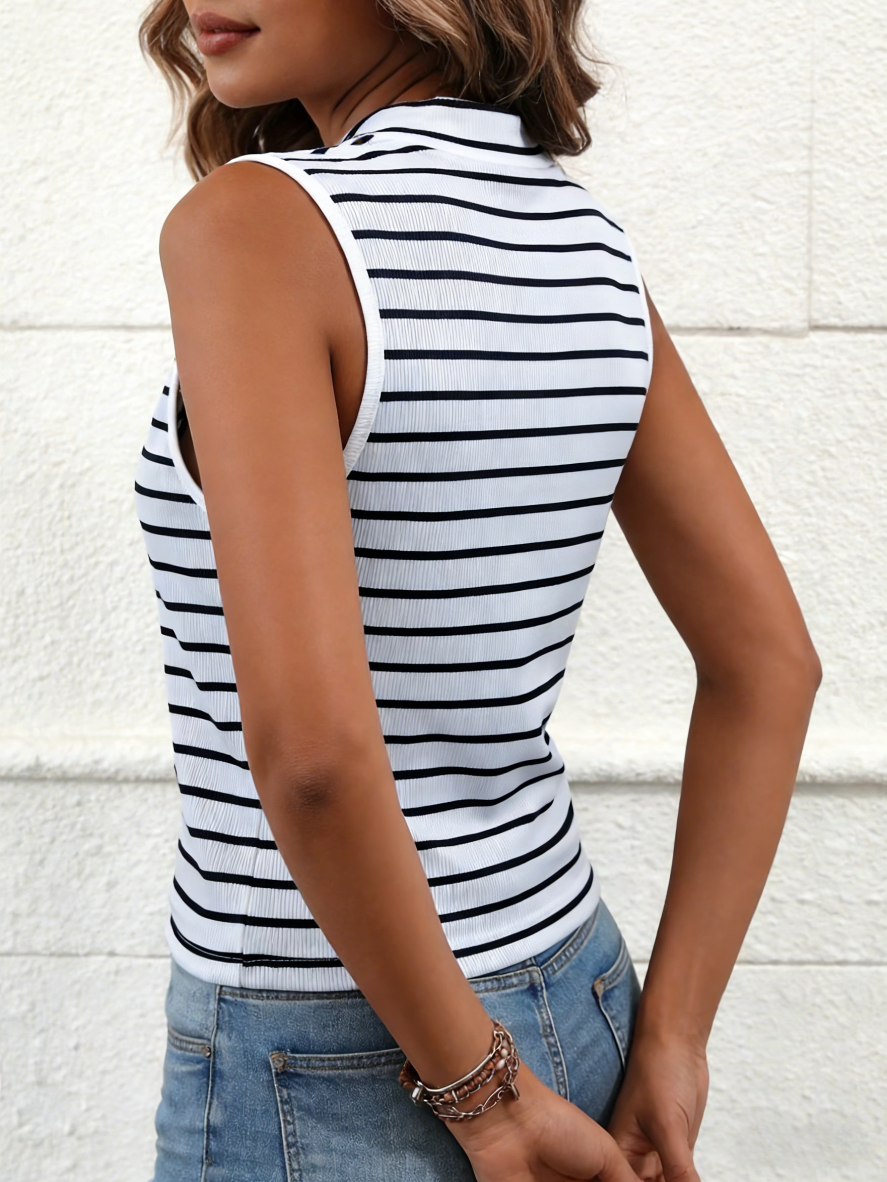 Women Sleeveless Top Black Whi - Tank Top Ribbed recensie en prijs