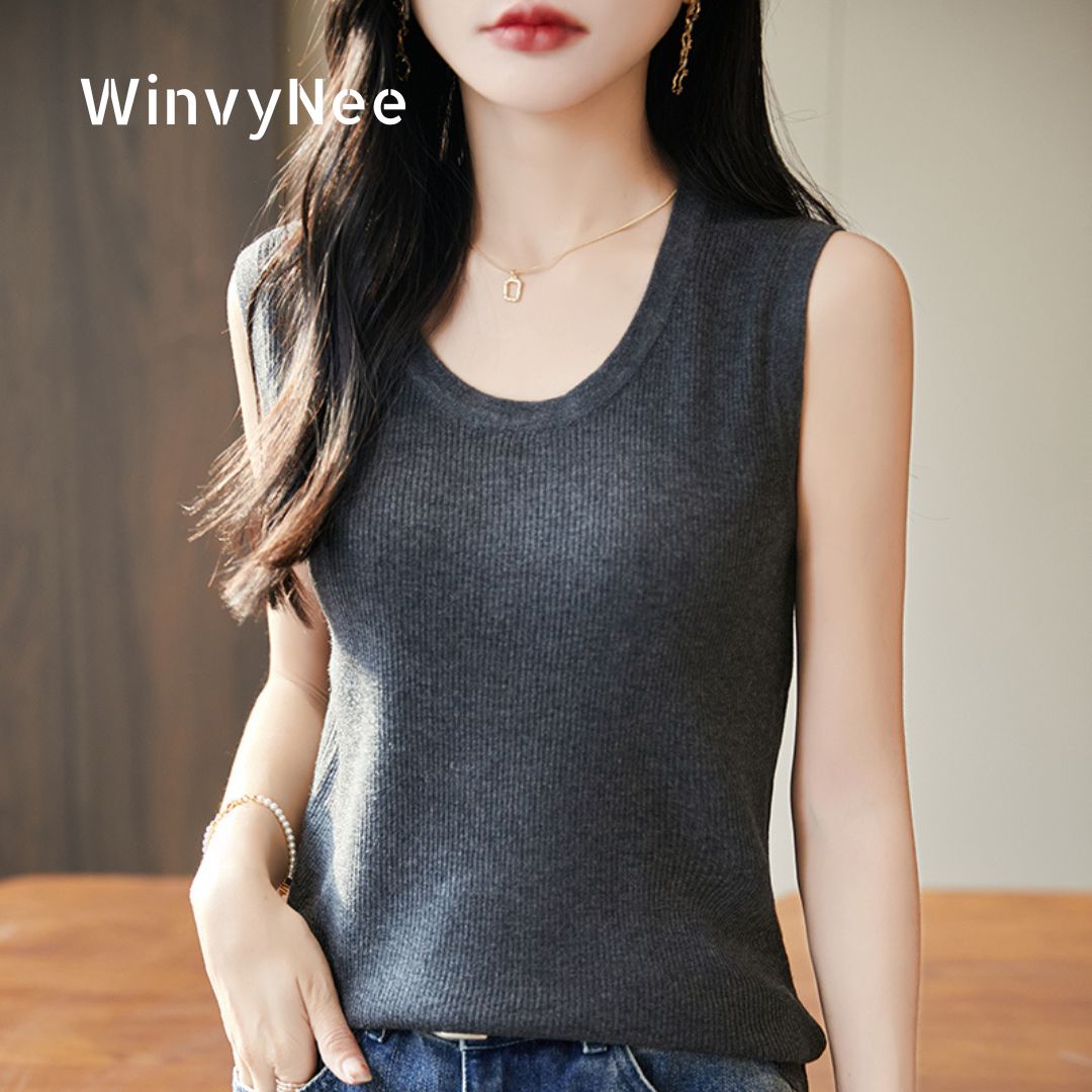 WinvyNee Women Deep Crew Neck  - Tank Top Ribbed recensie en prijs